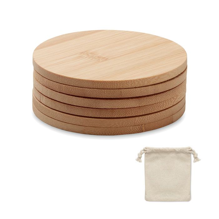  Lot de 6 sous-verres en bambou