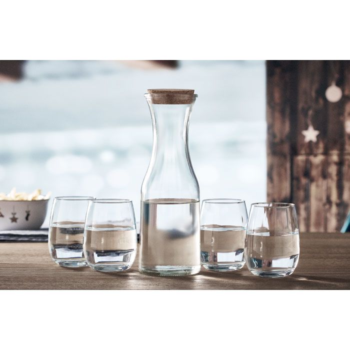  Carafe en verre recyclé 1L