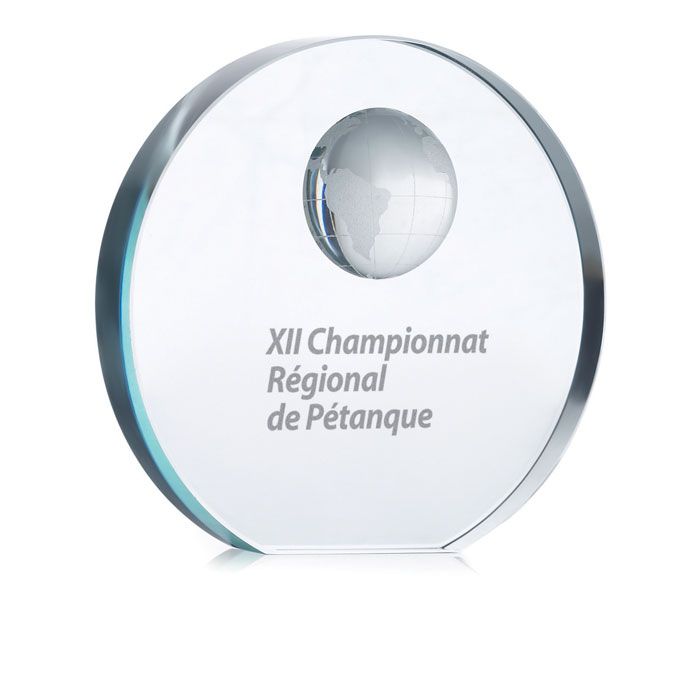  Trophée globe en verre