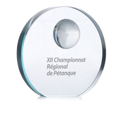  Trophée globe en verre