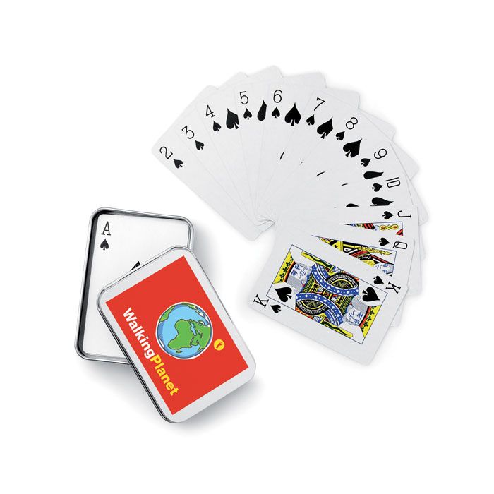  Cartes à jouer boîte étain