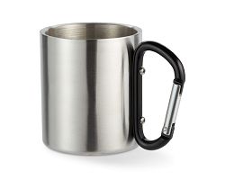 Mug acier et anse mousqueton.