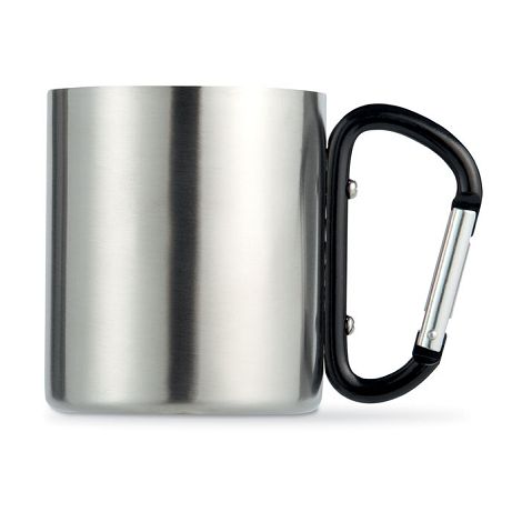 Mug métallique 300 ml avec anse mousqueton pour sublimation - argenté  Argent, TASSES ET CÉRAMIQUES \ MUGS \ TASSES COLORÉES
