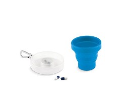 Tasse pliable avec pilulier