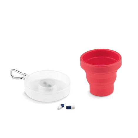  Tasse pliable avec pilulier