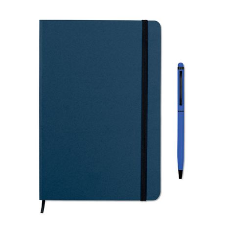 Cahier A5 avec stylo à bille, Bleu