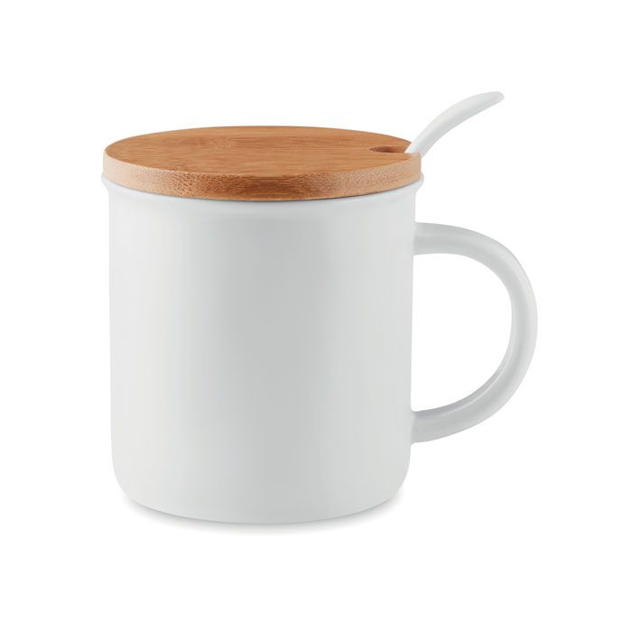  Mug porcelaine avec cuillère