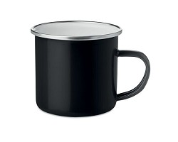 Tasse en métal émaillé