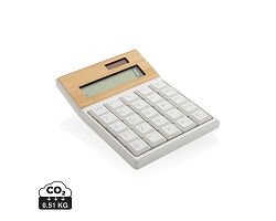 Calculatrice en bambou FSC® et plastique recyclé RCS Utah