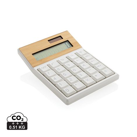  Calculatrice en bambou FSC® et plastique recyclé RCS Utah