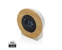 Horloge bureau en bambou FSC® et plastique recyclé RCS Utah