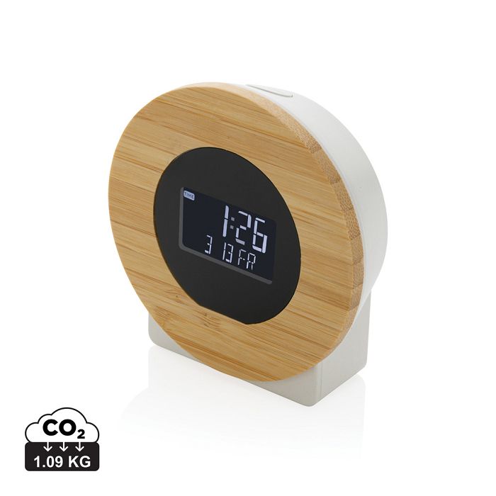  Horloge bureau en bambou FSC® et plastique recyclé RCS Utah