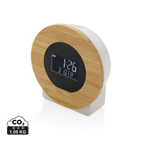  Horloge bureau en bambou FSC® et plastique recyclé RCS Utah