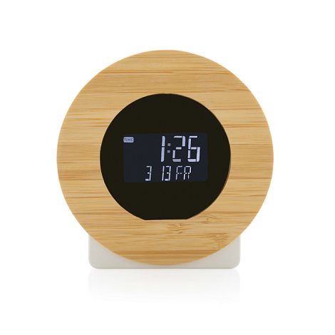  Horloge bureau en bambou FSC® et plastique recyclé RCS Utah