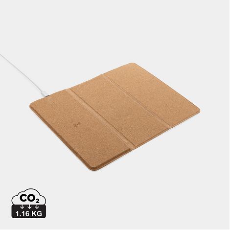  Tapis de souris avec chargeur sans fil 10W en liège FSC®