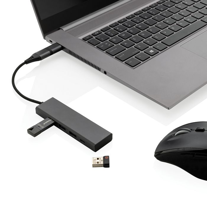  Hub avec 3 ports USB en aluminium recyclé RCS Terra