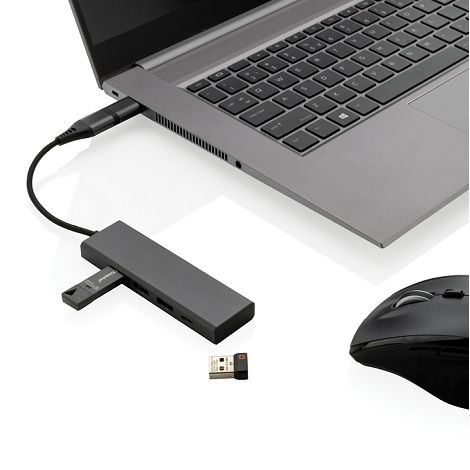  Hub avec 3 ports USB en aluminium recyclé RCS Terra