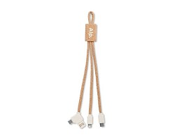 3 in 1 charging cable en bambou