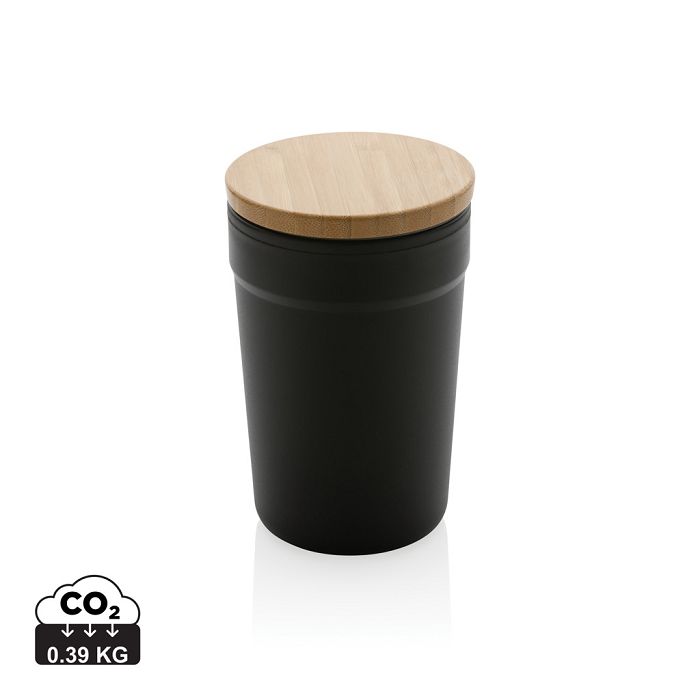  Mug 300ml en PP recyclé avec couvercle en bambou