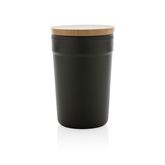  Mug 300ml en PP recyclé avec couvercle en bambou