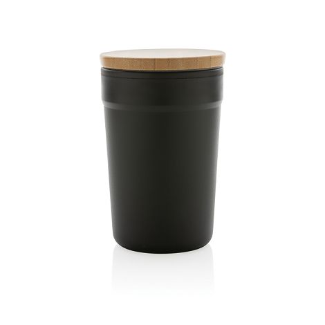  Mug 300ml en PP recyclé avec couvercle en bambou