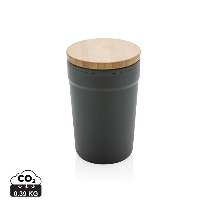  Mug 300ml en PP recyclé avec couvercle en bambou