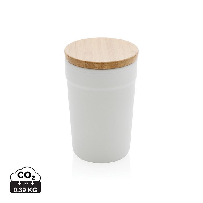  Mug 300ml en PP recyclé avec couvercle en bambou