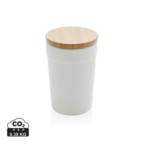  Mug 300ml en PP recyclé avec couvercle en bambou