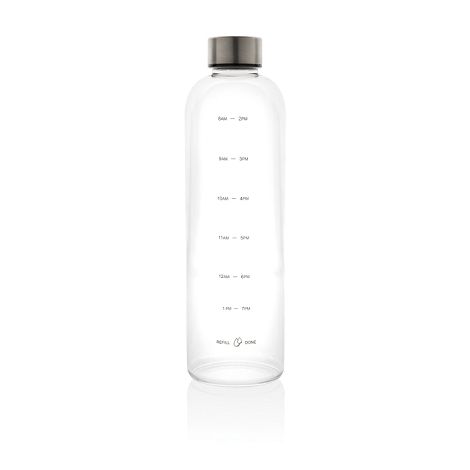 Bouteille d'eau 1L avec suivi d'hydratation en rPET GRS