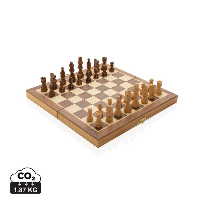  Jeu d'échecs pliable en bois FSC®