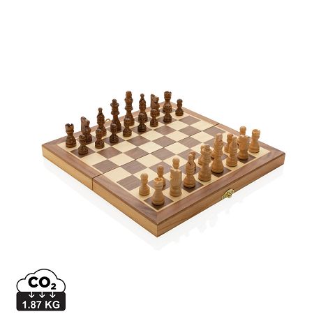  Jeu d'échecs pliable en bois FSC®