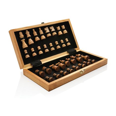  Jeu d'échecs pliable en bois FSC®