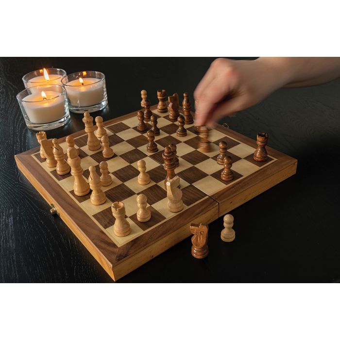  Jeu d'échecs pliable en bois FSC®