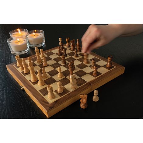  Jeu d'échecs pliable en bois FSC®