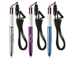 BIC® 4 Couleurs Shine bille + Lanyard