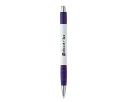 Stylo Striped Grip blanc