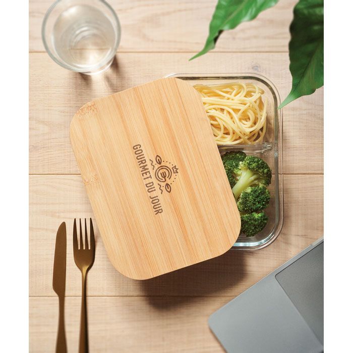  Lunchbox en verre et bambou