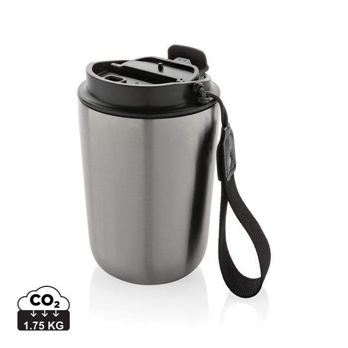  Mug iso en acier inoxydable recyclé RCS avec lanière Cuppa