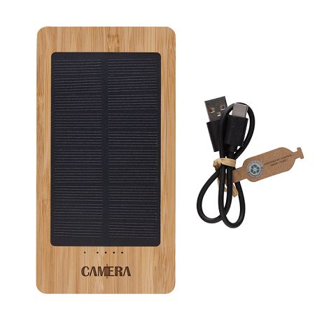  Batterie de secours solaire 10.000mAh en bambou Sunwick