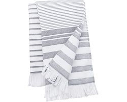 Fouta rayée avec franges