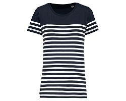 T-shirt marin col rond Bio femme