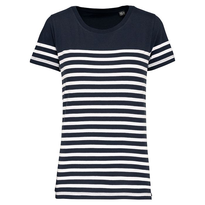  T-shirt marin col rond Bio femme