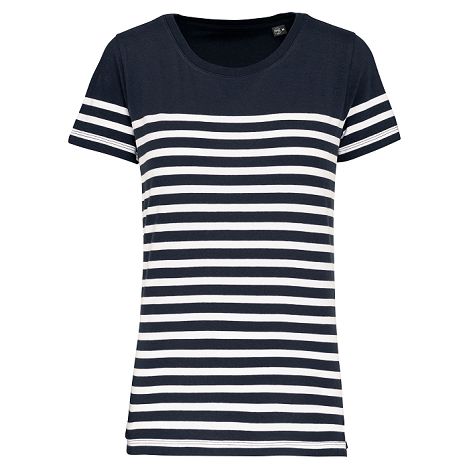  T-shirt marin col rond Bio femme