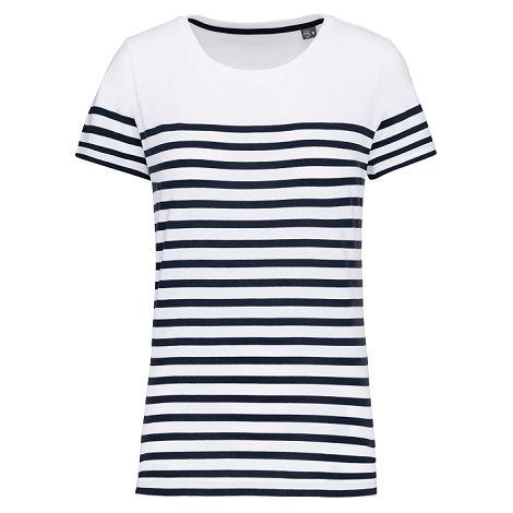  T-shirt marin col rond Bio femme