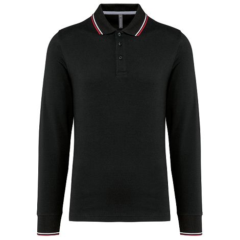  Polo rugby maille piquée manches longues homme