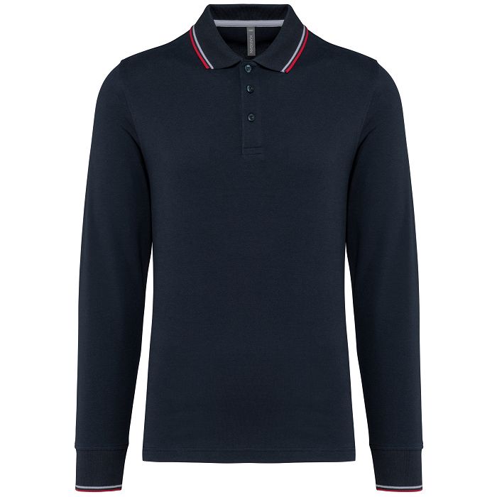  Polo rugby maille piquée manches longues homme