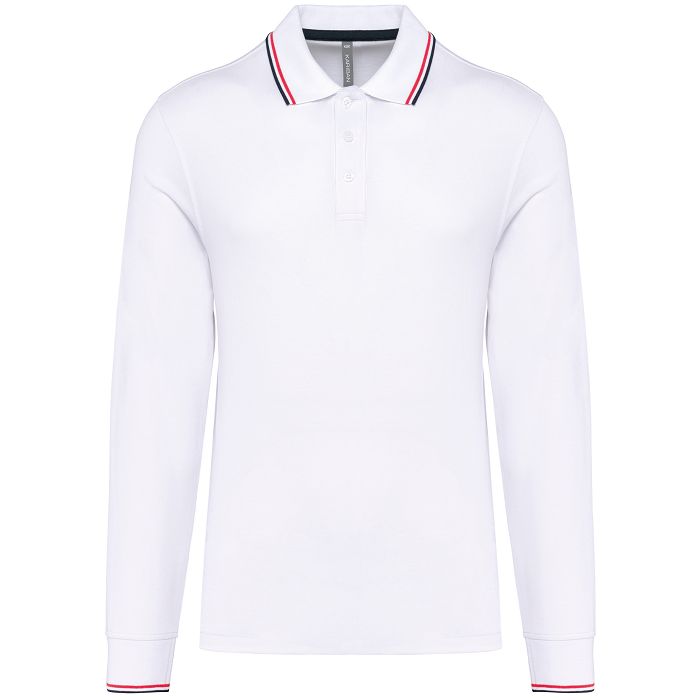  Polo rugby maille piquée manches longues homme