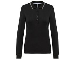 Polo rugby maille piquée manches longues femme