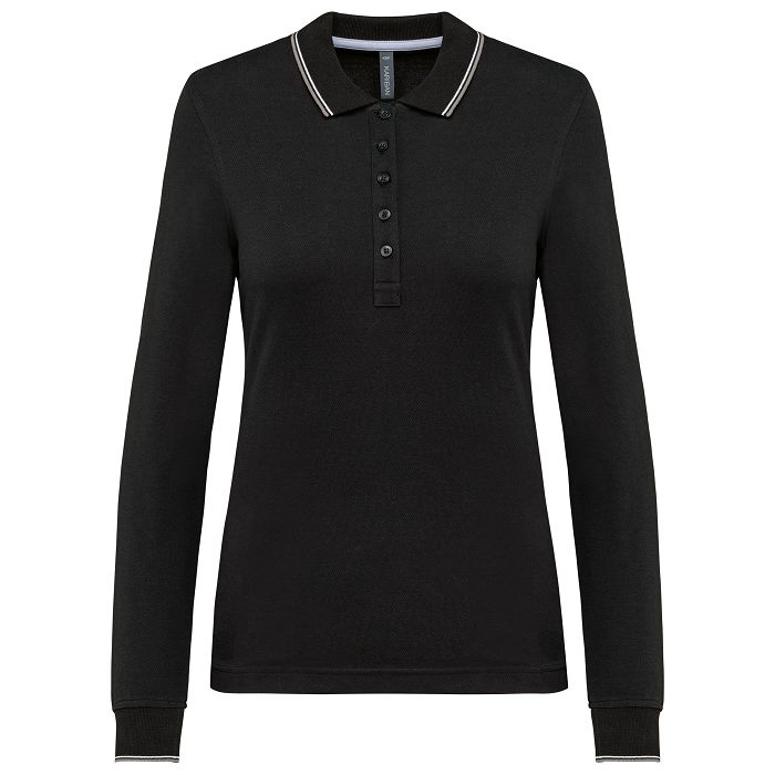  Polo rugby maille piquée manches longues femme