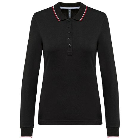  Polo rugby maille piquée manches longues femme